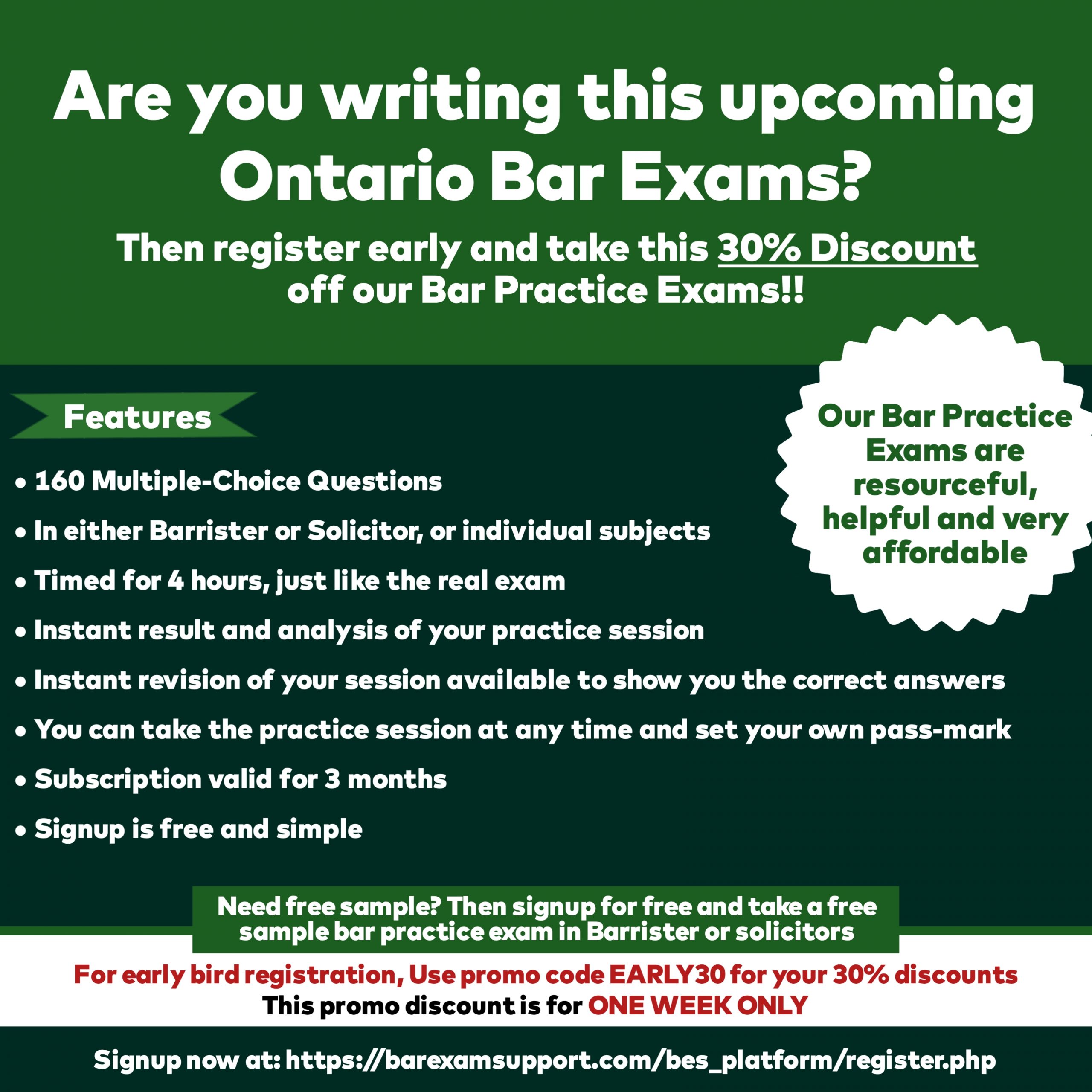 30 Discount Off Ontario Bar Practice Exams Bar Exam Support